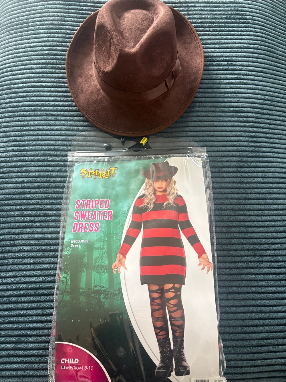 Spirit Striped Sweater Dress Kids Costume - Red and Black
